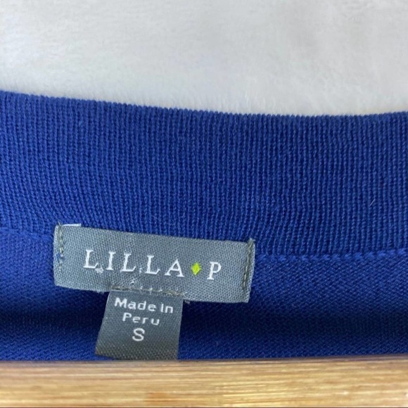 Lilla P. Navy Blue Pima Cotton Cardigan Sweater S - Picture 3 of 6